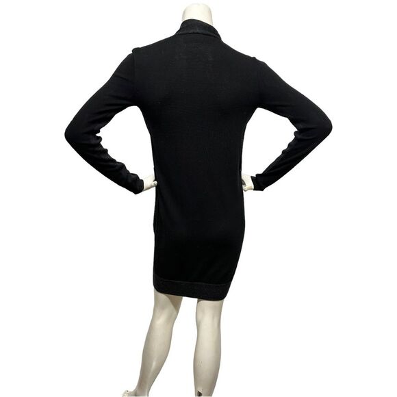 ALL SAINTS Drina Merino Wool Draped Convertible Sweater Knit Dress BlackGray 4 S - Picture 13 of 14